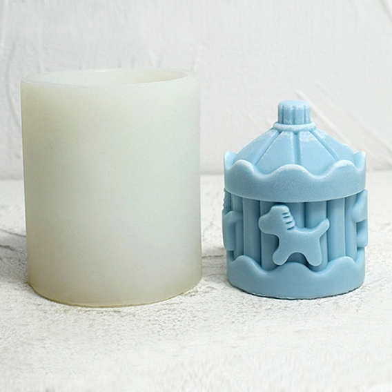 3D Merry Go Round DIY Food Grade Silicone Candle Molds, Aromatherapy Candle Moulds, Scented Candle Making Molds