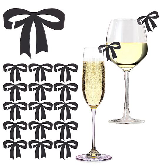 50Шармы из акрилового бокала для вина, маркер для напитков, бантом