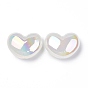 UV Plating Rainbow Iridescent Acrylic Beads, Heart