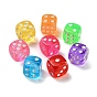 Spray Printed Transparent Acrylic Beads, Dice