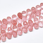 Cherry Quartz Glass Beads Strands, Top Drilled Beads, Faceted, Teardrop