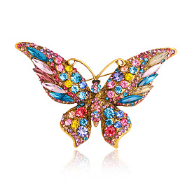 Retro Crystal Rhinestone Butterfly Brooch Fashion Animal Insect Ladies Brooch Versatile Coat Corsage