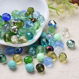Perles de verre tchèques transparentes, facette, ovale