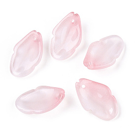 Baking Painted Transparent Glass Petal Beads, Peach Blossom