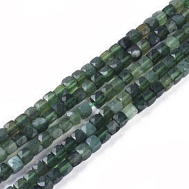Natürliche kanadische Jade Perlen Stränge, facettiert, Würfel