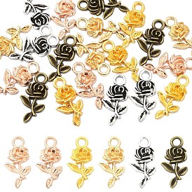 20 шт 5 цвета подвески из сплава в тибетском стиле, прелести цветка розы