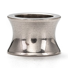 201 из нержавеющей стали бусы, бусины с большим отверстием, вогнутая колонна