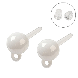 Hypoallergenic Bioceramics Zirconia Ceramic Ear Hooks, No Fading, Nickel Free, Round