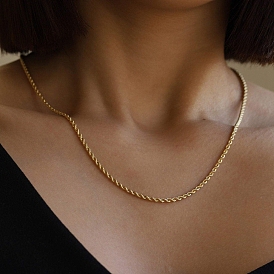 Stainless Steel Rope Chains Necklaces for Women