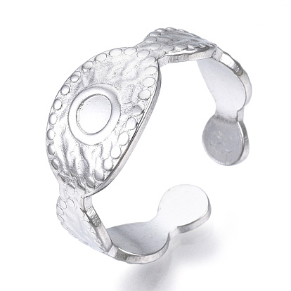304 anillo de puño abierto de ojo malvado de acero inoxidable para mujer