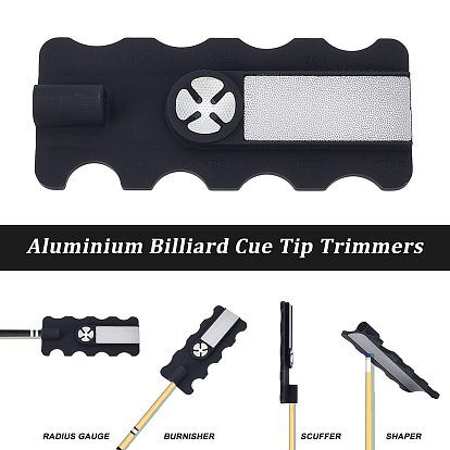 Olycraft 2Pcs 2 Style Billiard Cue Tip Trimmers, Shaper, Burnisher, with Emery Paper and Plastic Finding