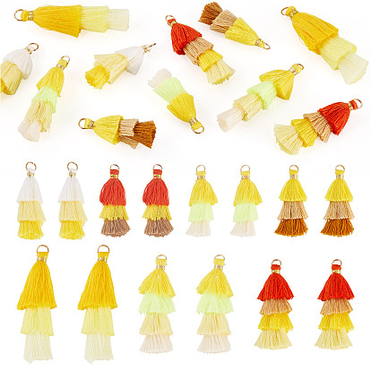 28шт. 7 виды: подвески-кисточки из поликоттона (полиэстер-хлопок) и хлопка с полиэстером
