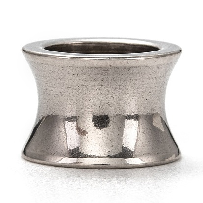 201 из нержавеющей стали бусы, бусины с большим отверстием, вогнутая колонна