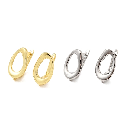 Фурнитура для овальных латунных сережек-колец, долговечный, защёлка с петлёй