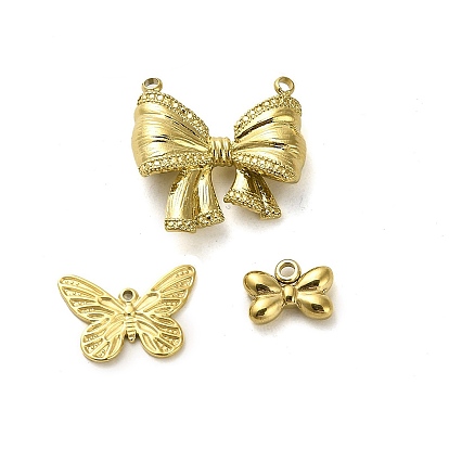 304 Stainless Steel Pendants, Butterfly & Bowknot Charm