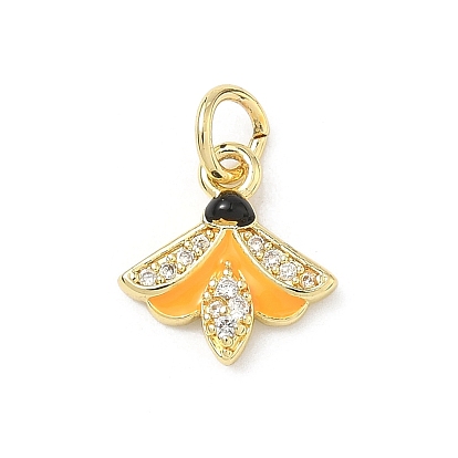 Латунные микро проложить кубического циркония подвески, с эмалью, долговечный, стойки покрытие, без свинца и без кадмия, прелести пчел