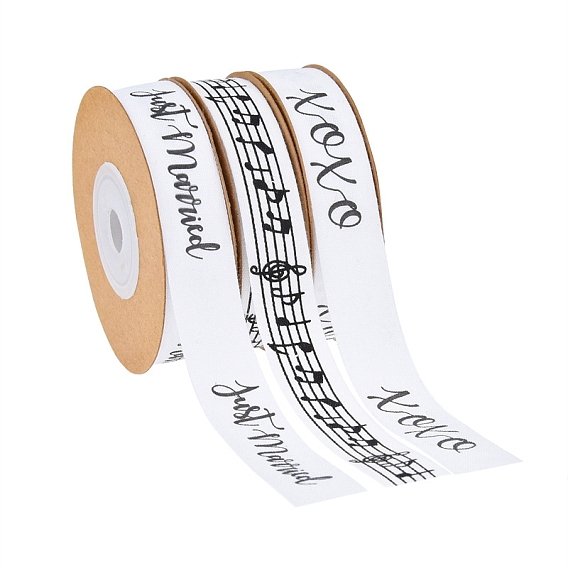 10m rubans de coton imprimés, accessoires du vêtement, blanc, plat