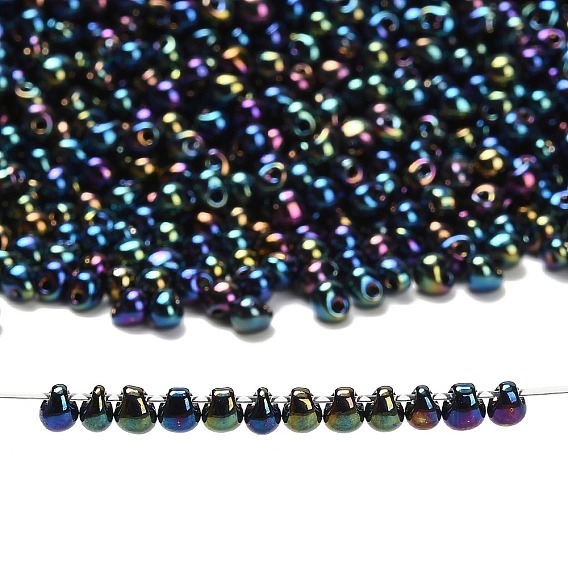 MIYUKI 3.4mm Drop Beads, Japanese Seed Beads, Iris