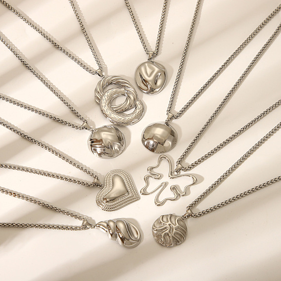 304 текстурированные подвески из нержавеющей стали для женщин, серебряный цвет гальваническим