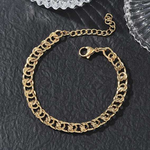 7mm 304 Armbänder aus gedrehter Edelstahlkette, Ionenbeschichtung (ip)