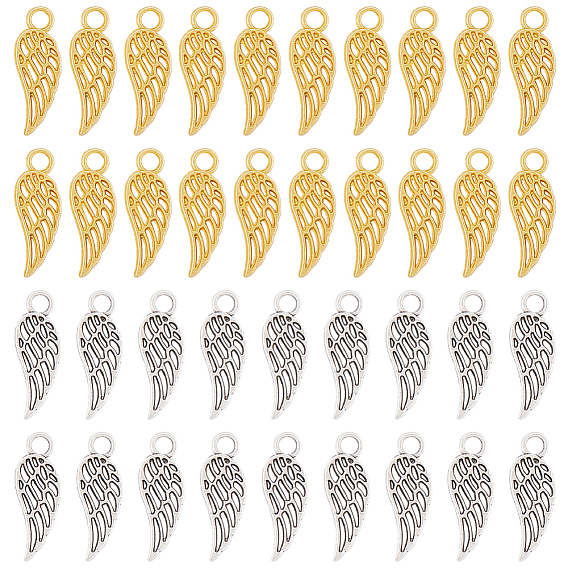 200 шт 2 цвета подвески из сплава в тибетском стиле, крылатые прелести