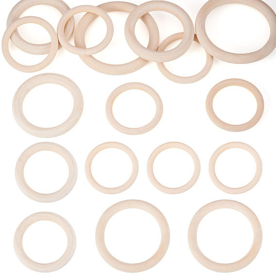 10 деревянные соединительные кольца, круглые кольца, деревянные кольца макраме