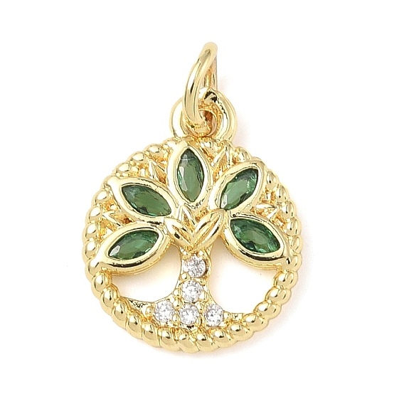 Латунные микро проложить кубического циркония прелести, без кадмия и без свинца, плоские круглые с деревом, с целью перехода в кольце