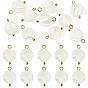 10Pcs Natural Shell Disc Pendants, with 304 Stainless Steel Loops, Seashell Color, Ion Plating(IP)