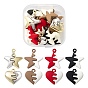 16Pcs 8 Style Spray Painted Alloy Pendants, Heart & Star