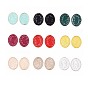 Polyester Woven Big Pendant Decorations, with Iron Findings, Oval with Flower, Light Gold