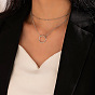 Minimalist Fashion Circle Geometric Multi-layer Cool-tone Women's Collarbone Necklace