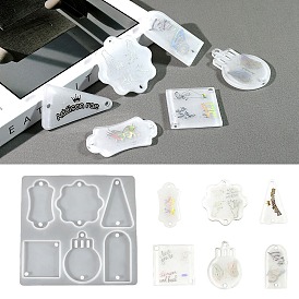 DIY Hang Tag Silicone Molds, Resin Casting Molds, For UV Resin, Epoxy Resin Jewelry Making, Mixed Shapes