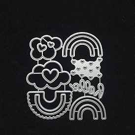 Rainbow & Cloud & Heart Carbon Steel Cutting Dies Stencils, for DIY Scrapbooking, Photo Album, Decorative Embossing Paper Card