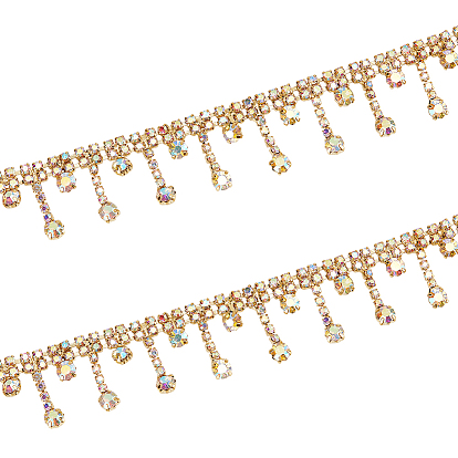 2ярды кисточки стразы чашки цепи, цепочки из золотых железных страз, для изготовления ювелирных гранатов, с карточной бумагой