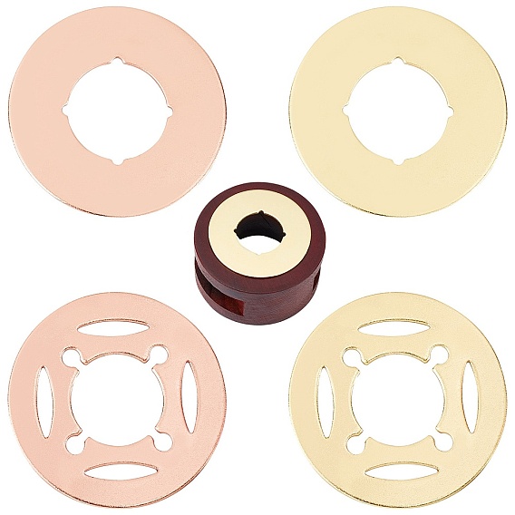 4Pcs 4 Style Iron Sealing Wax Seal Stamp Shim, for DIY Scrapbook
