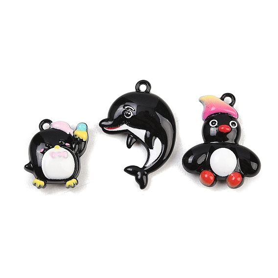 Подвески из эмали и сплава, чёрные