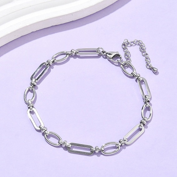 304 женские браслеты на ногу из нержавеющей стали с овальными звеньями