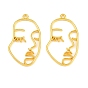Alloy Open Back Bezel Pendants, For DIY UV Resin, Epoxy Resin, Pressed Flower Jewelry, Abstract Face