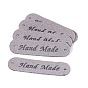Imitation Leather Label Tags, with Holes & Word Hand Made, for DIY Jeans, Bags, Shoes, Hat Accessories, Rounded Rectangle