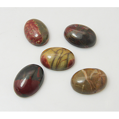 Jaspe policromado/piedra picasso/cabujones de jaspe picasso, oval, colorido, 18x13x6 mm