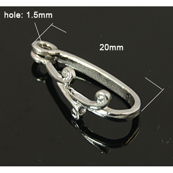 Laiton bélières donut, Donuthalter, fit pour pendentifs disque pi fabrication de bijoux, 20mm, Trou: 1.5mm