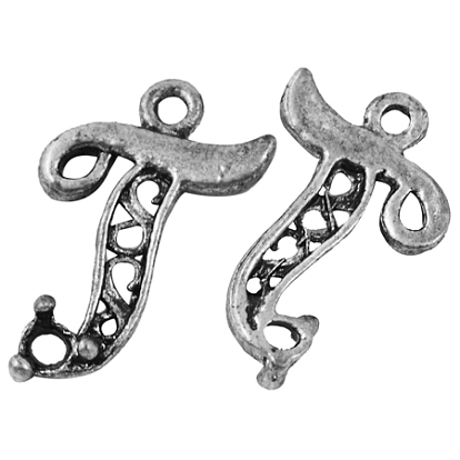 Aluminium-Anhänger Fassungen für Cabochons, Bleifrei und cadmium frei, Buchstaben j