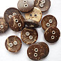 Round Carved 2-hole Basic Sewing Button, Coconut Button, 13mm