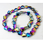 Unmagnetische synthetischen Hämatitkornen Stränge, Regenbogen-Farb, Herz, 10x10x3 mm, Bohrung: 1 mm