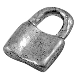 Alloy Finding Charms, Lead Free and Cadmium Free, Padlock, about 11mm long, 7mm wide, 2mm thick, hole: 3mm
