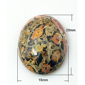 Натуральной кожи леопарда кабошонов, овальные, красочный, 20x15x6 мм