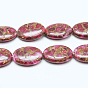 Synthetic Gold Clinquant Stone Beads Strands, Dyed, Oval