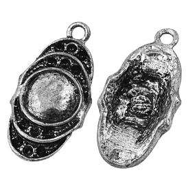 Oval Alloy Pendant Rhinestone Settings, Lead Free and Cadmium Free, Antique Silver Color, about 29mm long, 14.5mm wide, 5mm thick, hole: 1.5mm