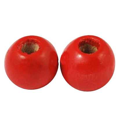 Dyed Natural Wood Beads, Round
