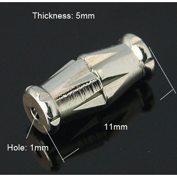 Brass Screw Clasps, 11x5mm, Hole: 1mm